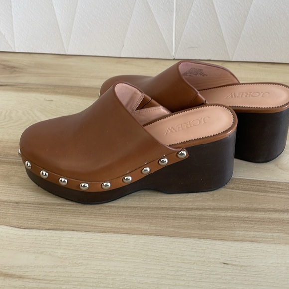 J Crew Brown Leather Clogs - Picture 3 of 6